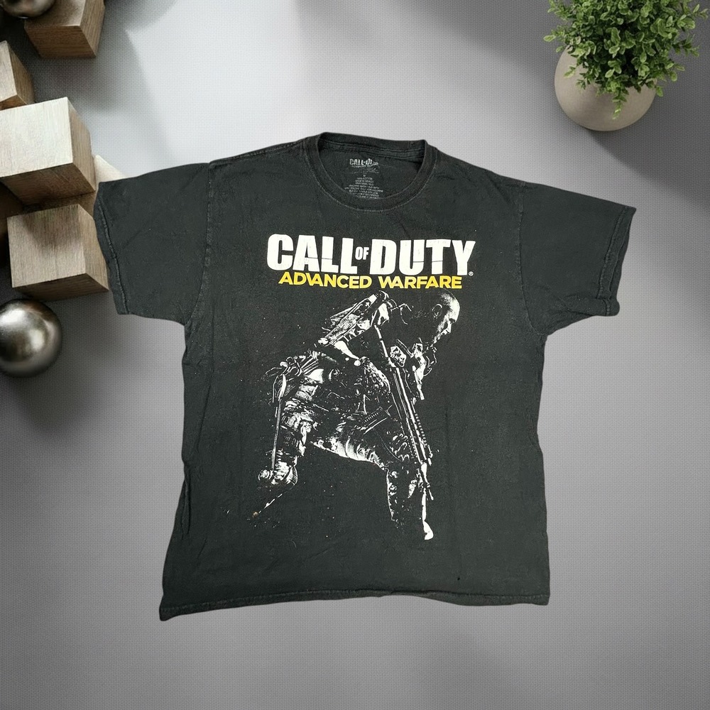 Call of Duty Advanced Warfare Graphic T Shirt Mens Medium Black Y2K Gamer Tee